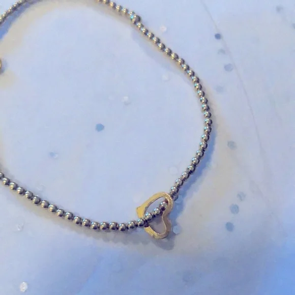 NWT Enewton Classic Gold 2mm Bead Bracelet - Love Small Gold Charm - Picture 3 of 4